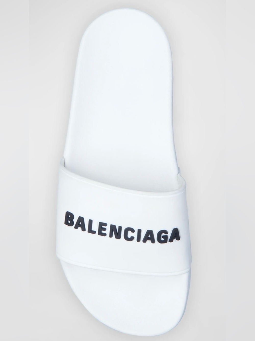 NEW! Balenciaga Women's White Logo Pool Slide Sandals Shoes EU 37/US 7
